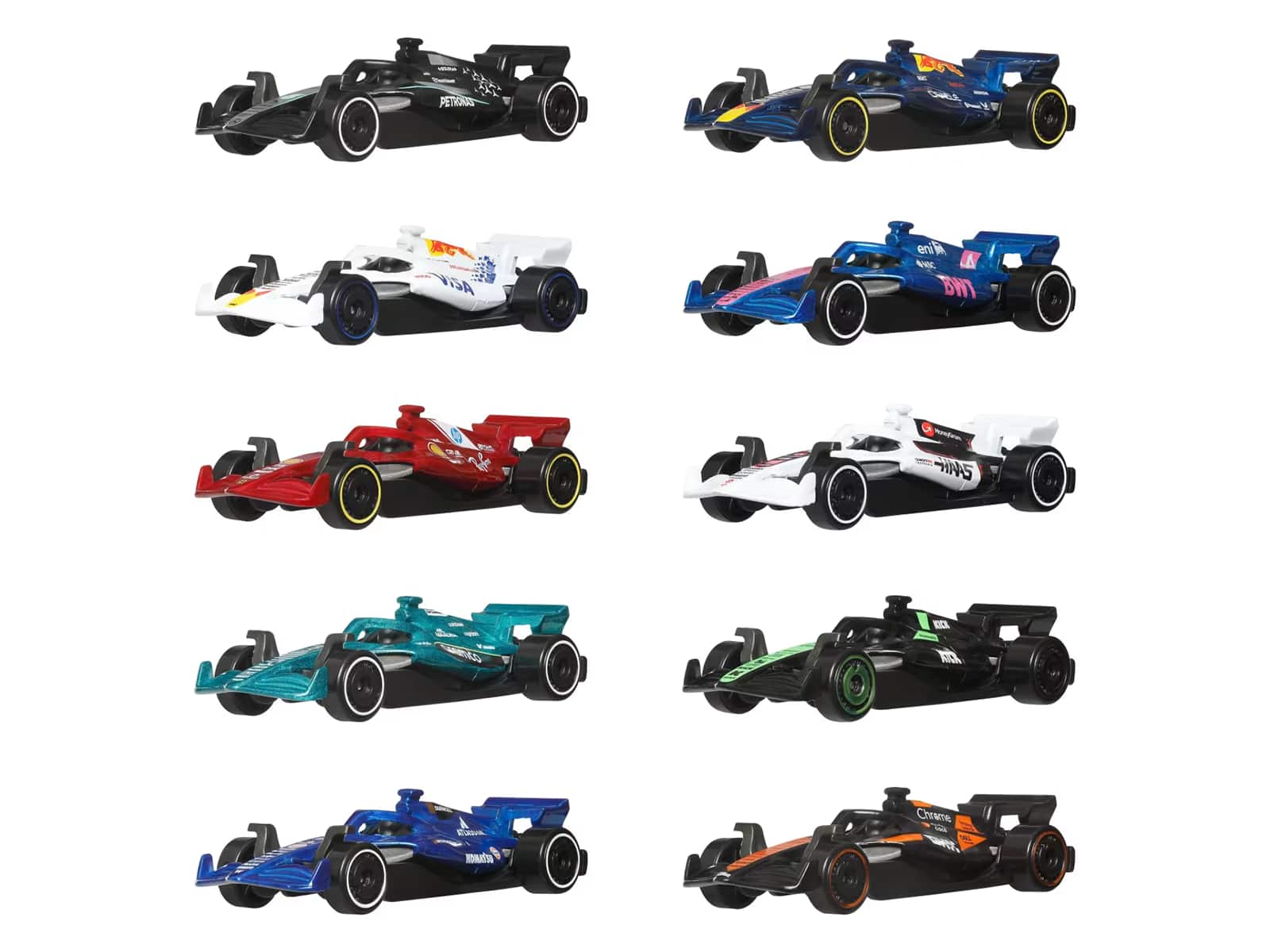 2025 Formula 1 World Championship 10 piece Set Diecast Model Cars by Hot Wheels price history on PriceWatchPro