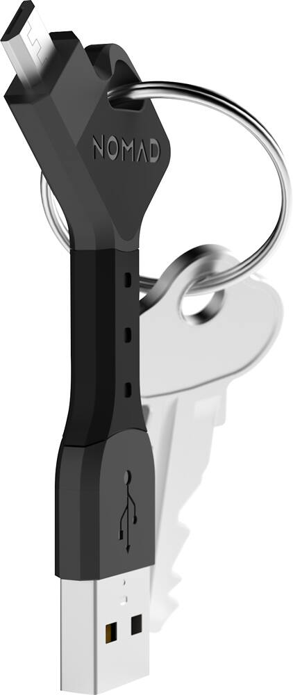 Front. Nomad - NomadKey Micro USB-to-USB Charge-and-Sync Cable - Black.