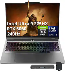 Lenovo - Legion 5 16" Gaming Laptop,Intel Ultra 9 275HX,RTX 5060 GDDR7,64GB DDR5,4TB SSD+1TB Docking Station,Win 11 - Gray