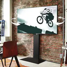 WALL - V3 SW High Type – Sleek Shallow Floor TV Stand for Extra Large 32-80 Inch, for Living Room and Bedroom, Japan-Engineered - Satin Black