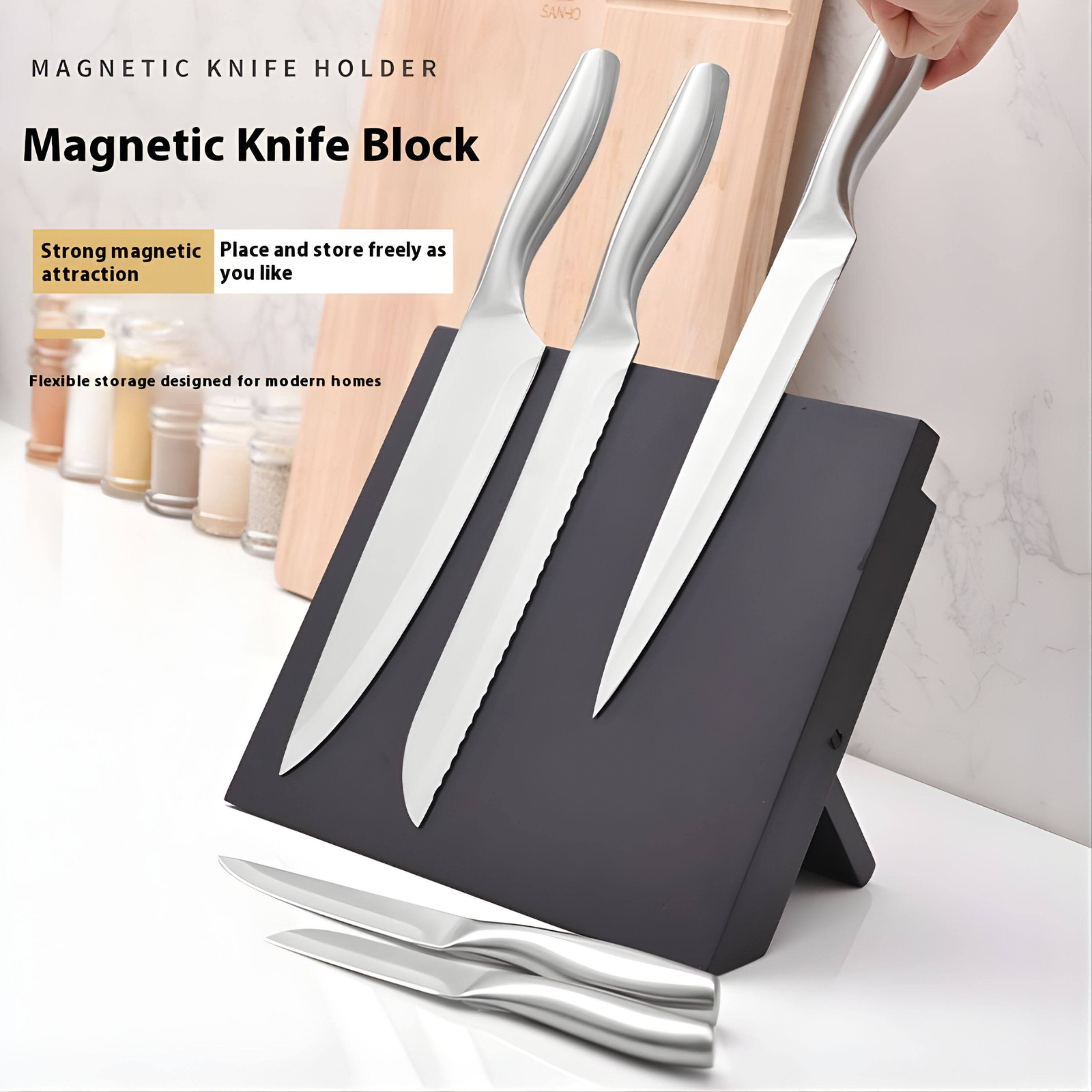 SANHO MAGNETIC KNIFE HOLDER  
Magnetic Knife Block  
Strong magnetic attraction  
Place and store freely as you like  
Flexible storage designed for modern homes