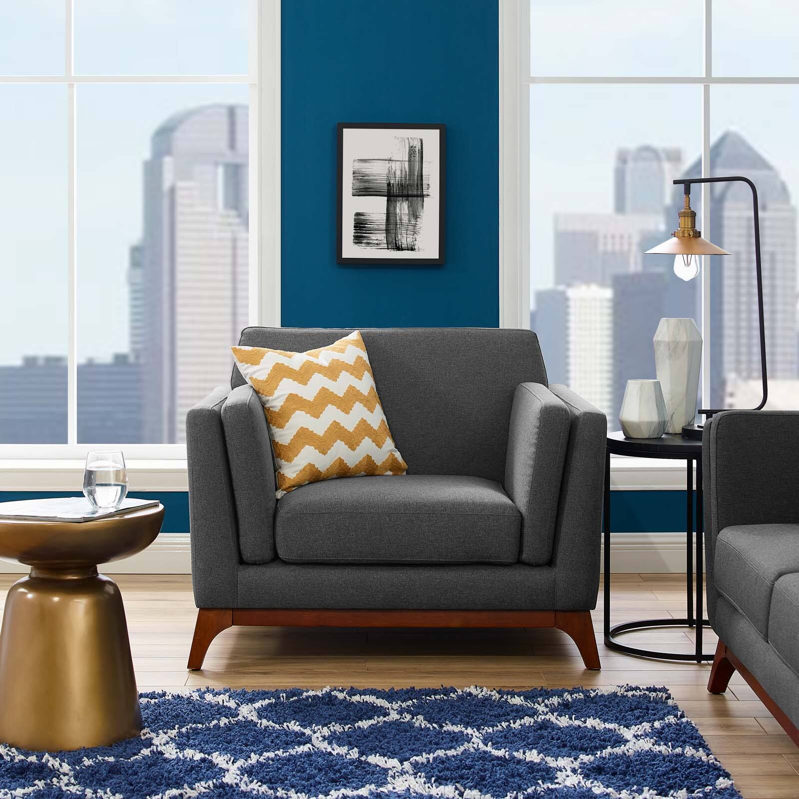 Chance Upholstered Fabric Armchair by Modway - Gray