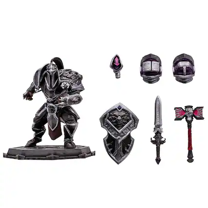 Front. McFarlane Toys - World of Warcraft 6 Inch Figure | Human: Paladin /Warrior (Epic) - Black.