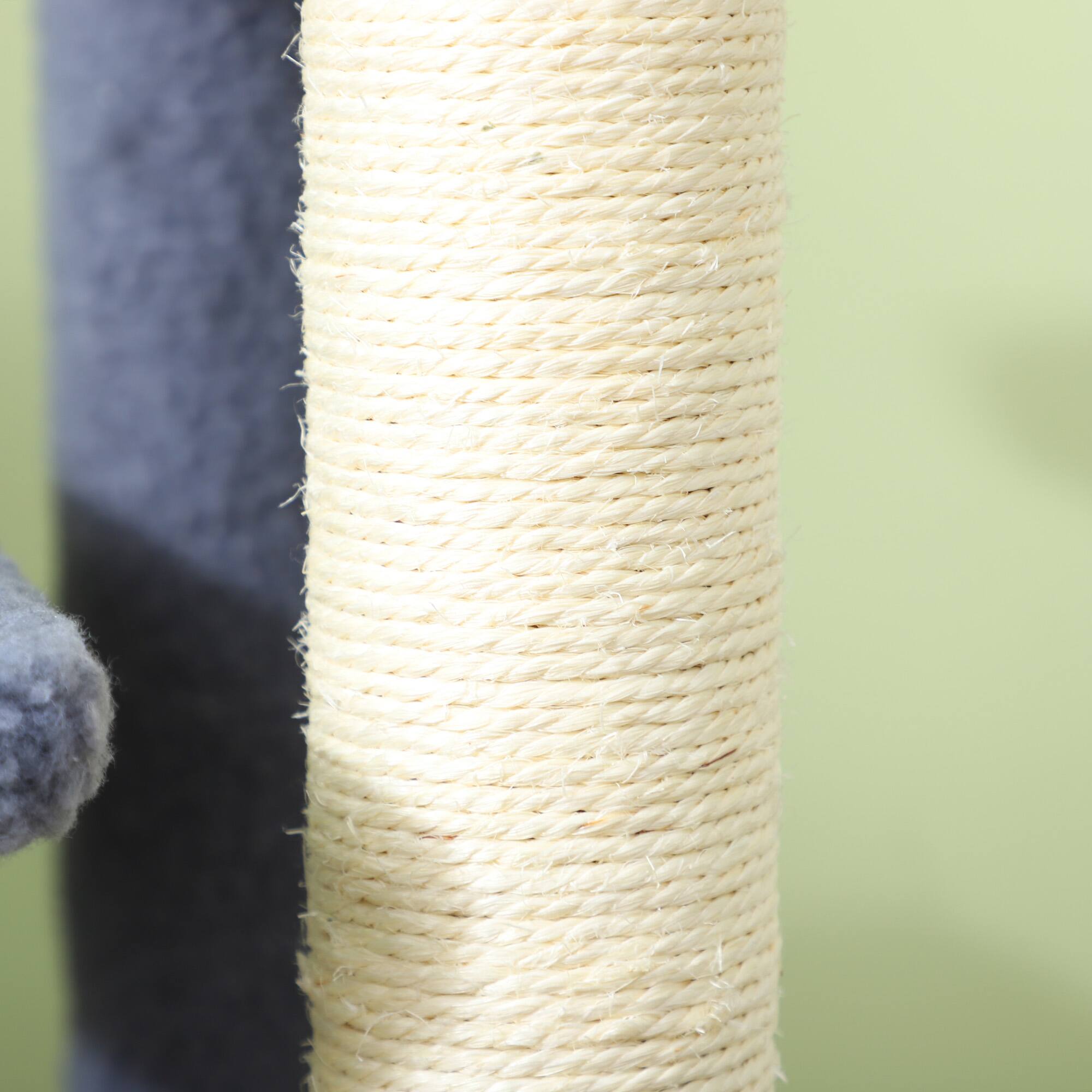 Alt View 5. Pawhut - 4 Levels Cat Steps, Carpeted Pet Stairs Ladder, Kitten Tree Climber with Scratching Posts, Hanging Play Ball, Side Step - Gray.