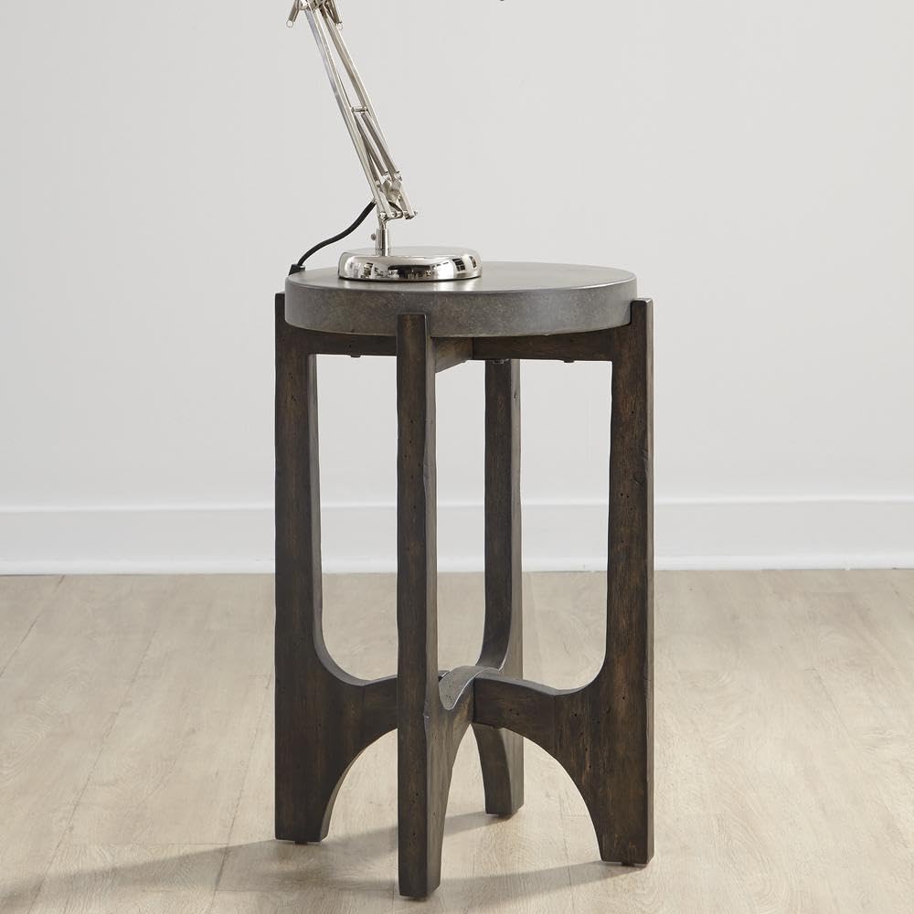 Angle. Liberty Furniture Industries - Cascade Chair Side Table in Wirebrush Rustic Brown - Brown.
