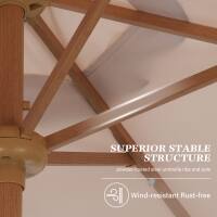 SUPERIOR STABLE STRUCTURE  
Provided by sturdy umbrella ribs and poles  
Wind-resistant Rust-free