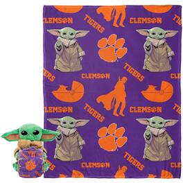 Northwest - Clemson Tigers Grogu Hugger Pillow & Silk Touch Throw Set - Multicolor