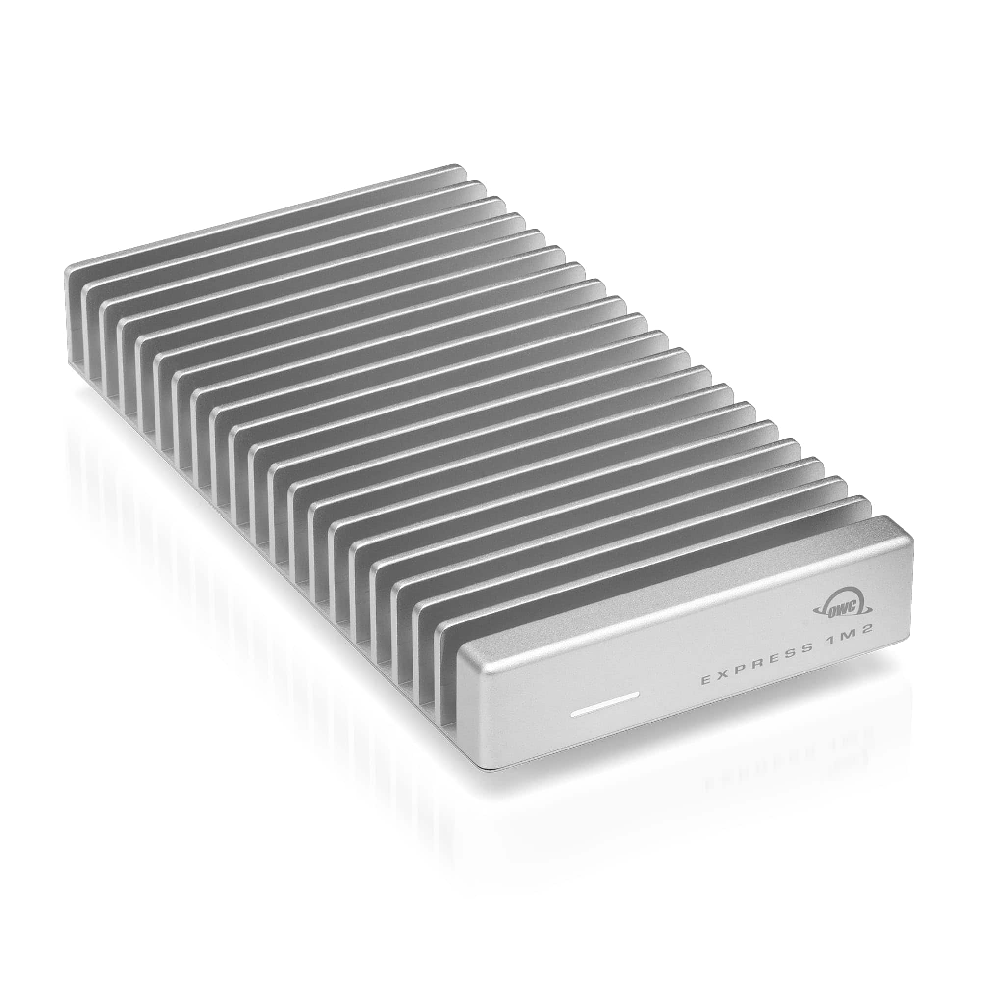 OWC - 2TB Express 1M2 Portable External NVMe SSD USB4 (Thunderbolt compatible / USB-C) with Aluminum Heat Sink Enclosure - Silver