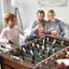 Left. Costway - 54'' Foosball Soccer Table Competition Sized Football Arcade Indoor Game Room - Brown+Black.