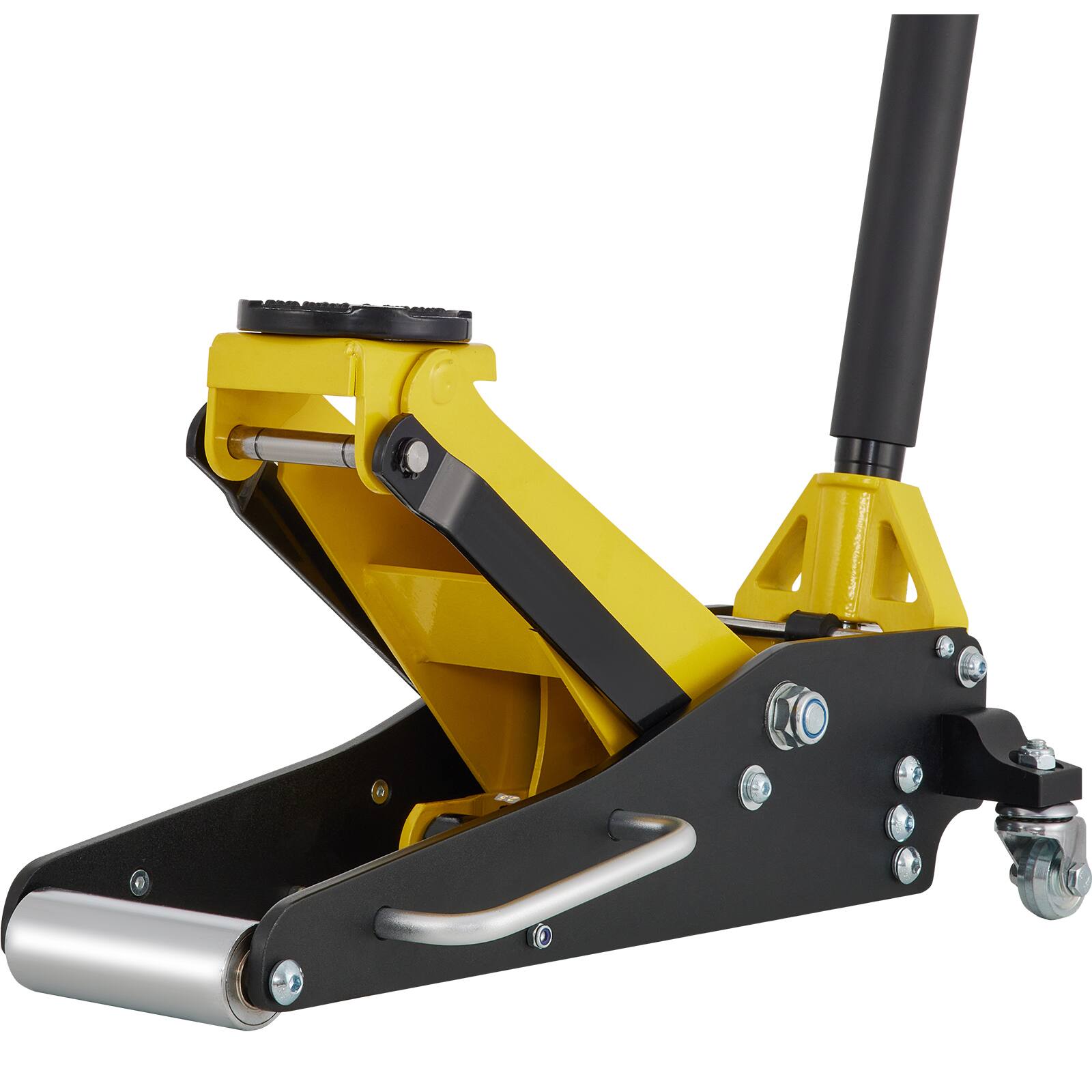 Alt View 5. VEVOR - Floor Jack, 1.5 Ton Low Profile Floor Jack, Aluminum and Steel Racing Floor Jack with Dual Pistons Quick Lift Pump - Black;Yellow.