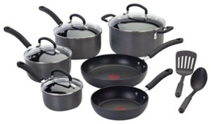 T-Fal - Ultimate Hard Anodized Nonstick 12-Piece Cookware Set - Gray - Angle_Zoom