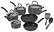 Angle. T-Fal - Ultimate Hard Anodized Nonstick 12-Piece Cookware Set - Gray.