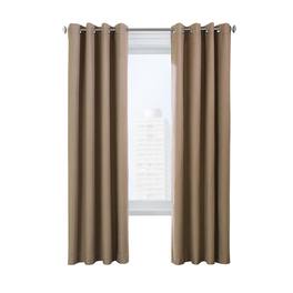 Commonwealth Home Fashions - Thermaplus Ventura Blackout UV Protection Grommet Curtain Panel Pair for Windows Each 52" x 95" - Pebble