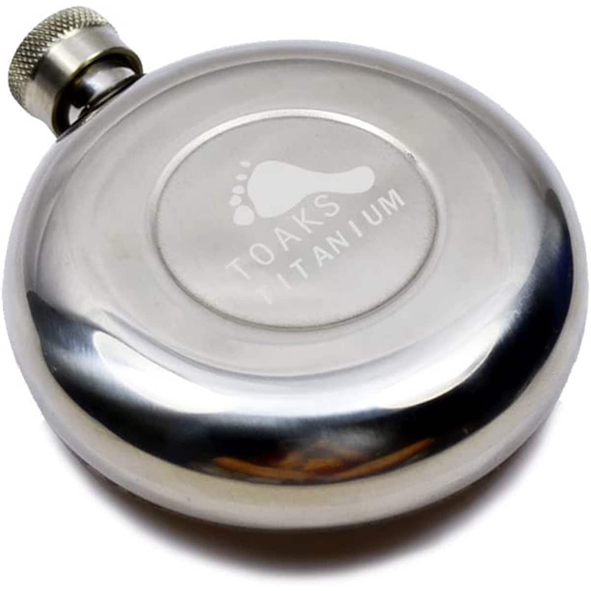 TOAKS - 150ml Titanium Wine Flask FLASK-150 - Outdoor Camping - Silver