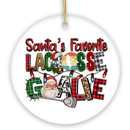 OrnamentallyYou - Santa's Favorite Lacrosse Goalie Plaid Ornament, Sports Christmas Gift - Multi-colored