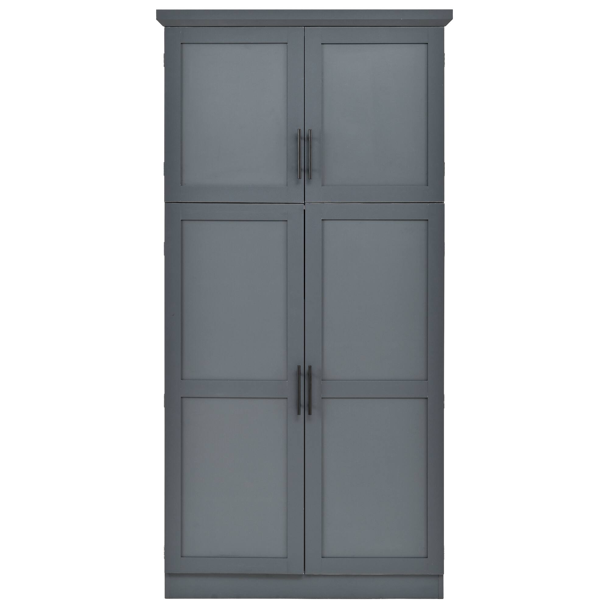 Alt View 8. Forest'nSky - 70.9" Freestanding Pantry Cabinet, 35.5" Wide with 8 Pull-Out Trays & Door Shelves for Dining Room, Gray - Gray.