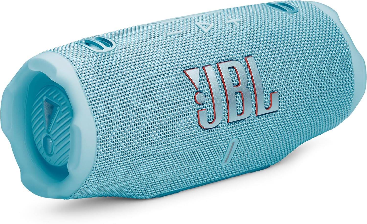 Left. JBL - Charge 6 Portable Waterproof Bluetooth Speaker with Carrying Case - Teal/Blue.
