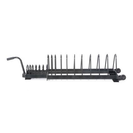 Front. Power Systems - Horizontal Weight Plate Rack – 16 Slots Bumper Plate Storage with Handle & Wheels - Black.