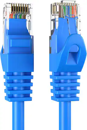 Front. Cables Direct Online - Cat6 Ethernet Cable 10FT 550Mhz UTP Patch Cord LAN Wire for PC Laptop Router Modem TV Console - Blue.