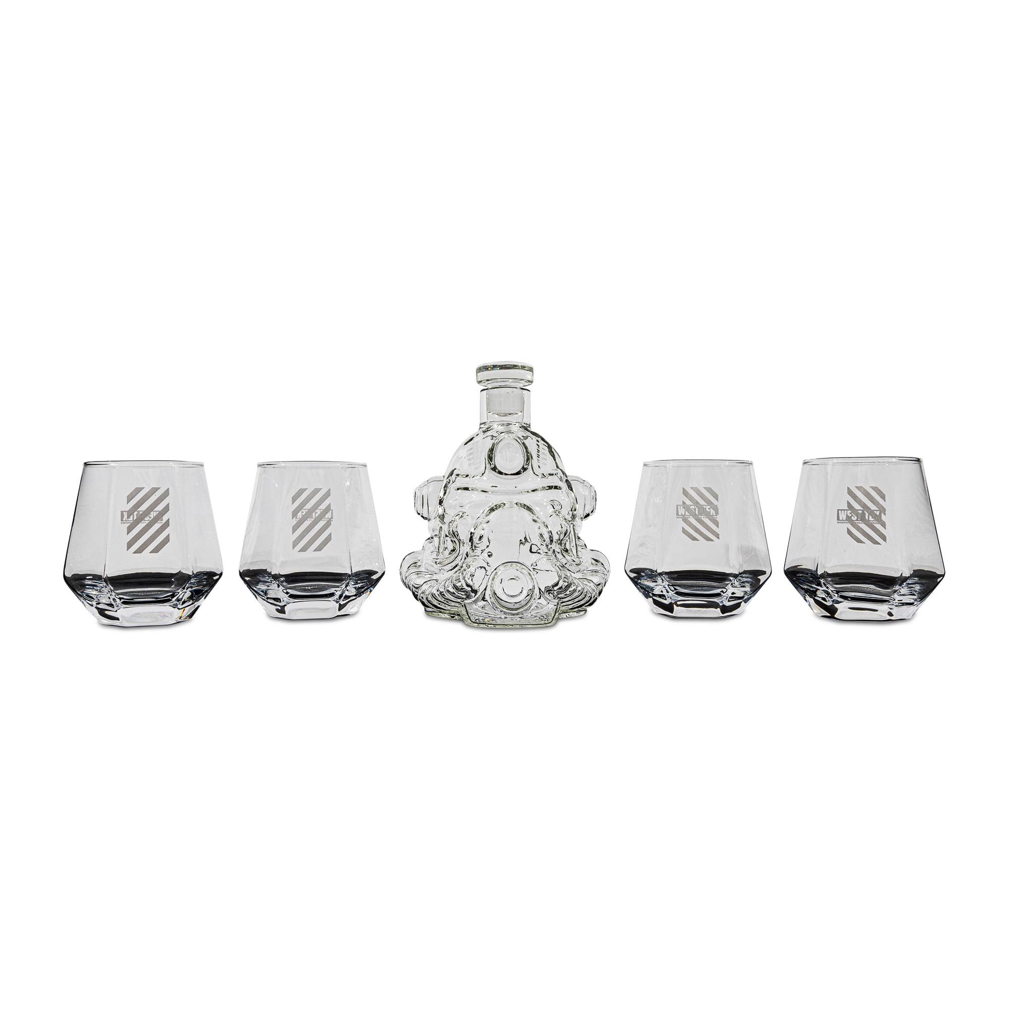 Toynk - Fallout Brotherhood of Steel 5-Piece Whiskey Decanter Set With Glasses - Multi-Colored