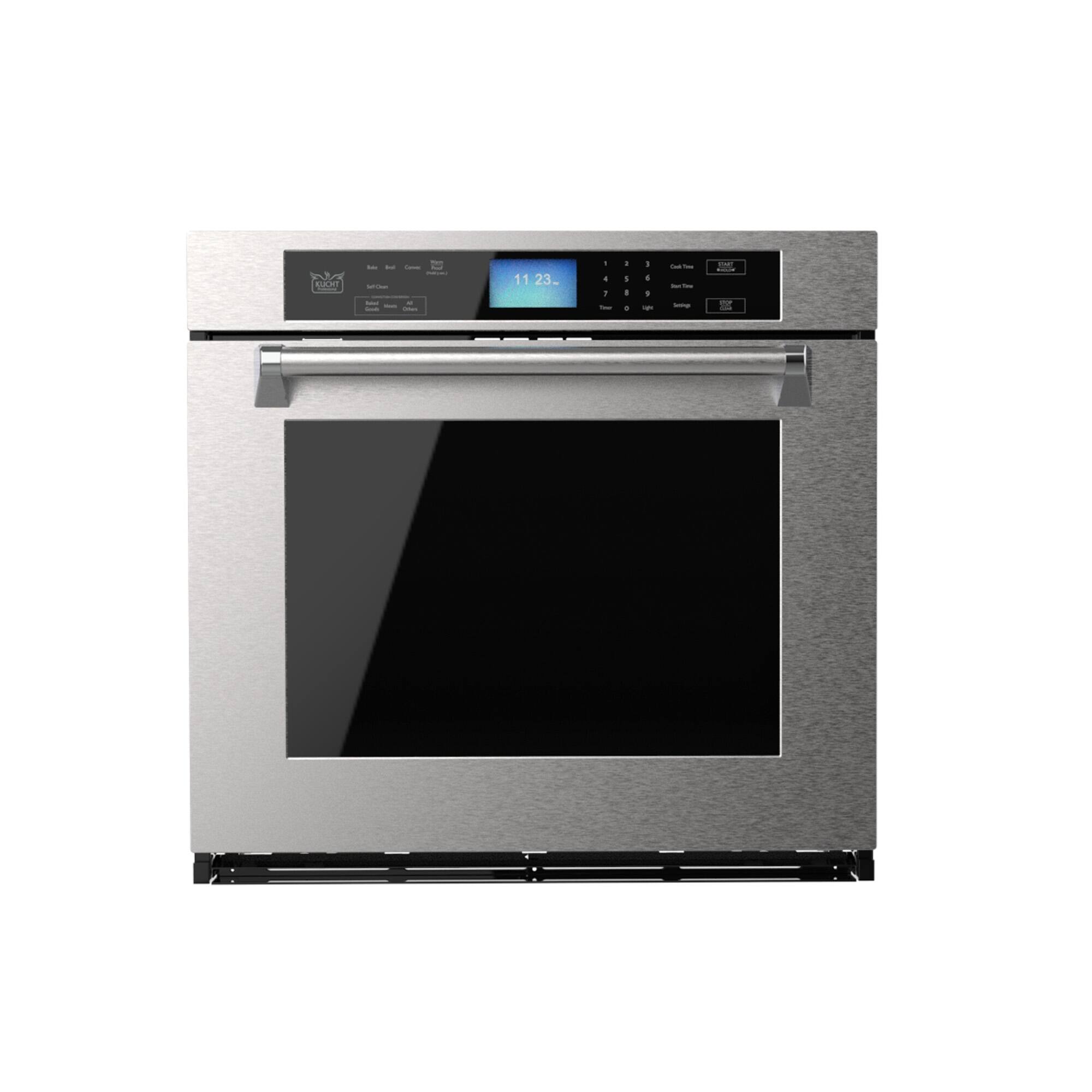 Front. Kucht - Kucht 30 in. 5 cu. ft. Single Electric Wall Oven with True Convection and Self-Cleaning in Stainless Steel - Stainless Steel.