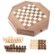 Front Zoom. Trademark Games - Octagonal Chess Set Wooden Chessboard with 2 Storage Drawers and Carved Staunton Pieces Classic Board Game - Light and Dark Wood.