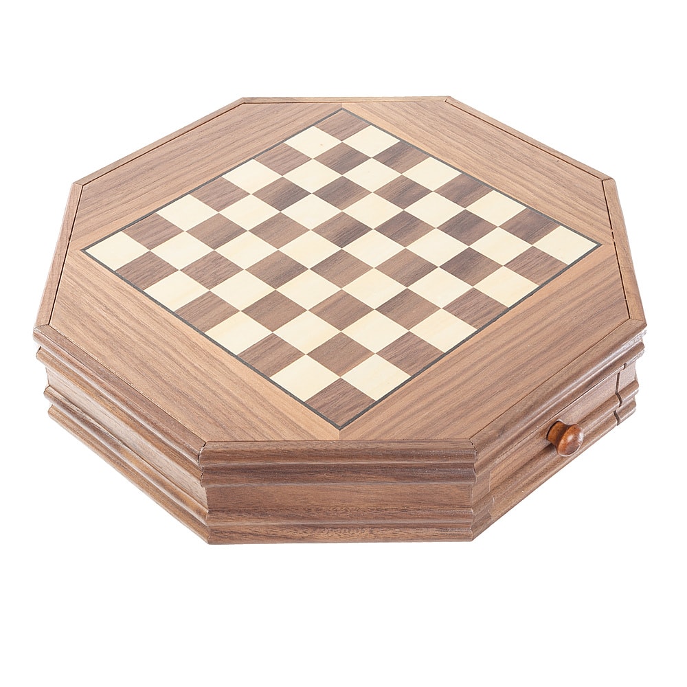 Best Buy: Trademark Games Octagonal Chess Set Wooden Chessboard with 2  Storage Drawers and Carved Staunton Pieces Classic Board Game Light and  Dark Wood 12-120801