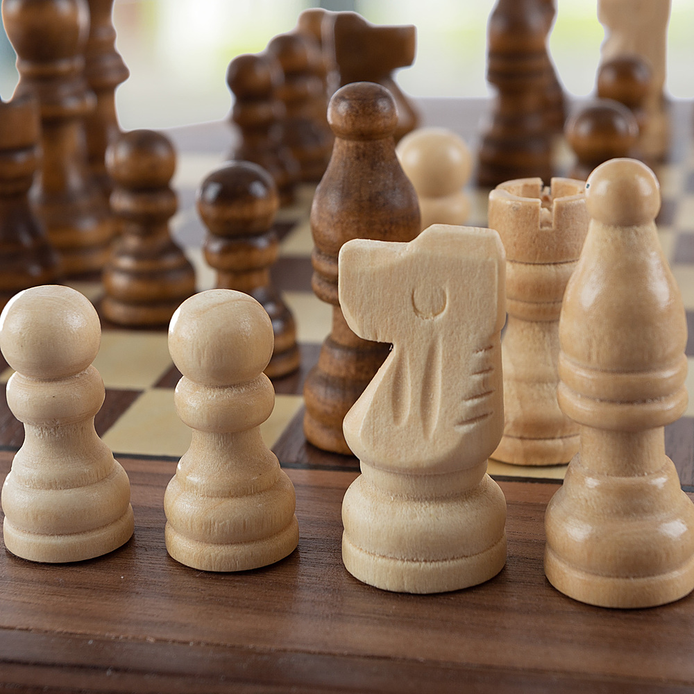 Round Chess Set With Board Wooden Chess Table With Storage 