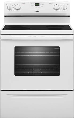 Amana - 4.8 Cu. Ft. Self-Cleaning Freestanding Electric Range - White-Front_Standard 