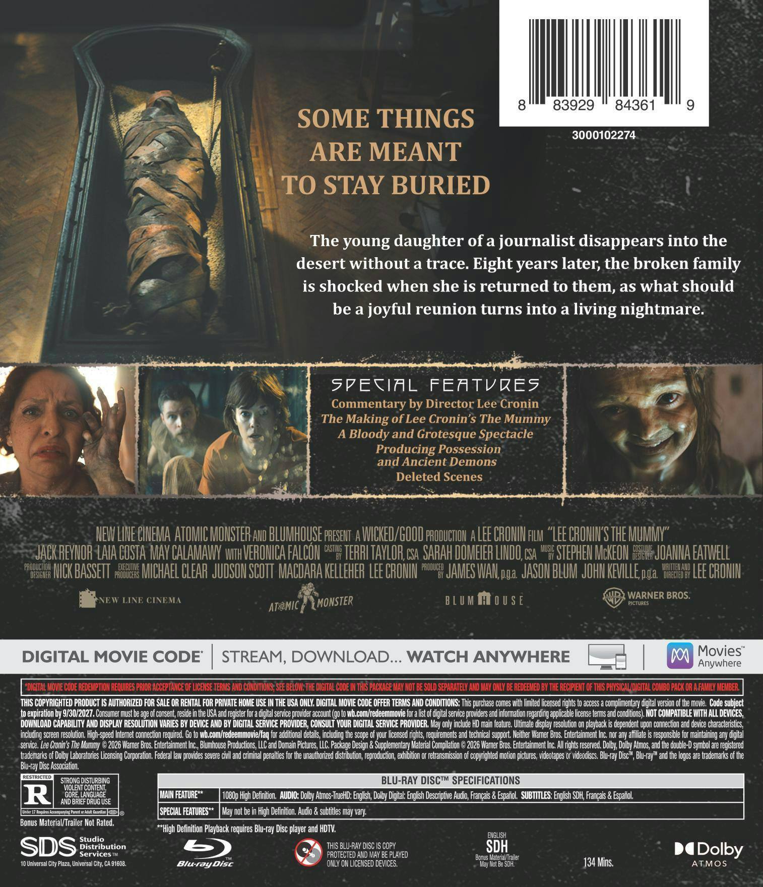 Back. Lee Cronin's The Mummy   - BLU-RAY.