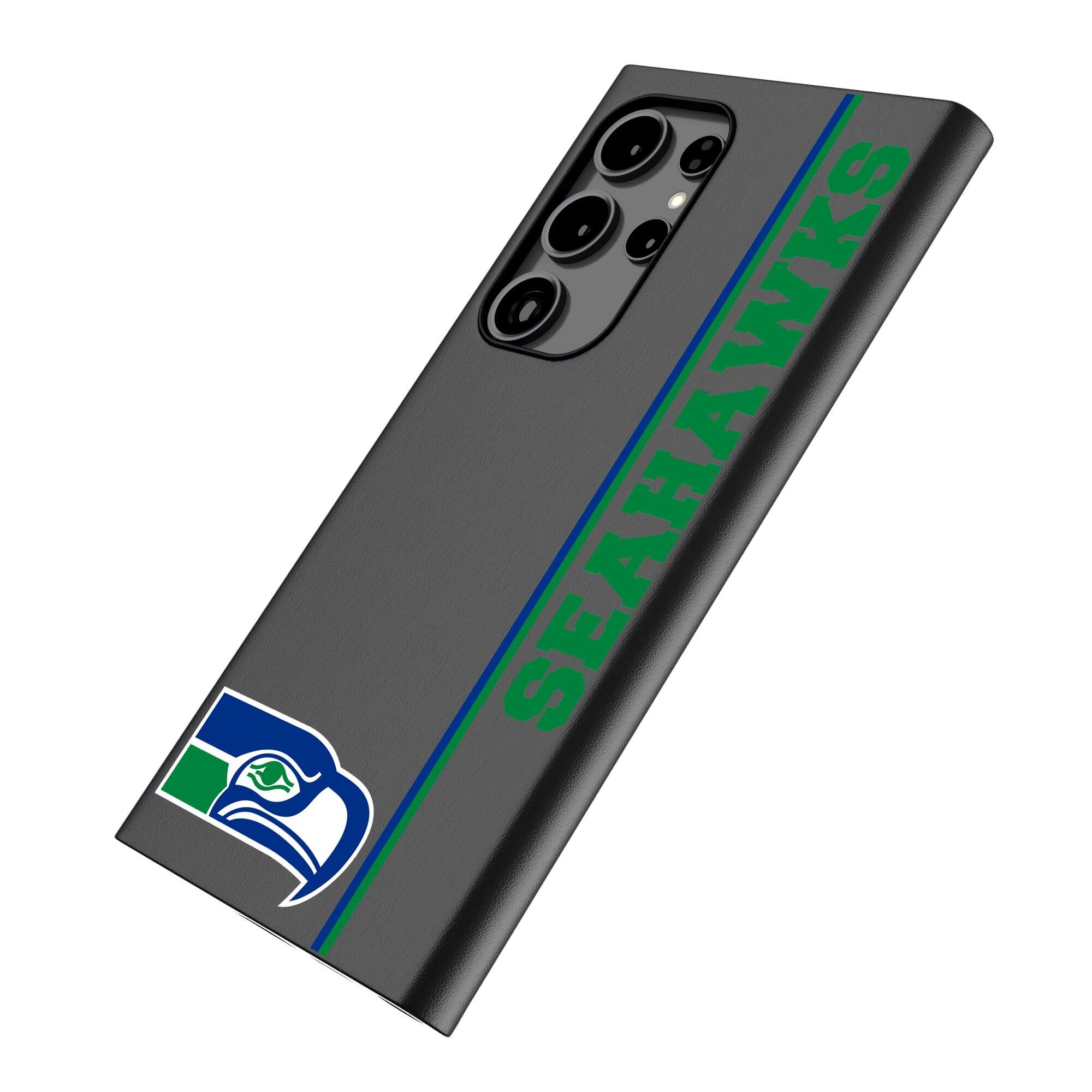 Alt View 1. Keyscaper - Seattle Seahawks Galaxy Magnetic Bump Case - S24 - Black.