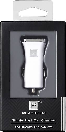 Alt View 1. Platinum™ - USB Vehicle Charger - White/Chrome.