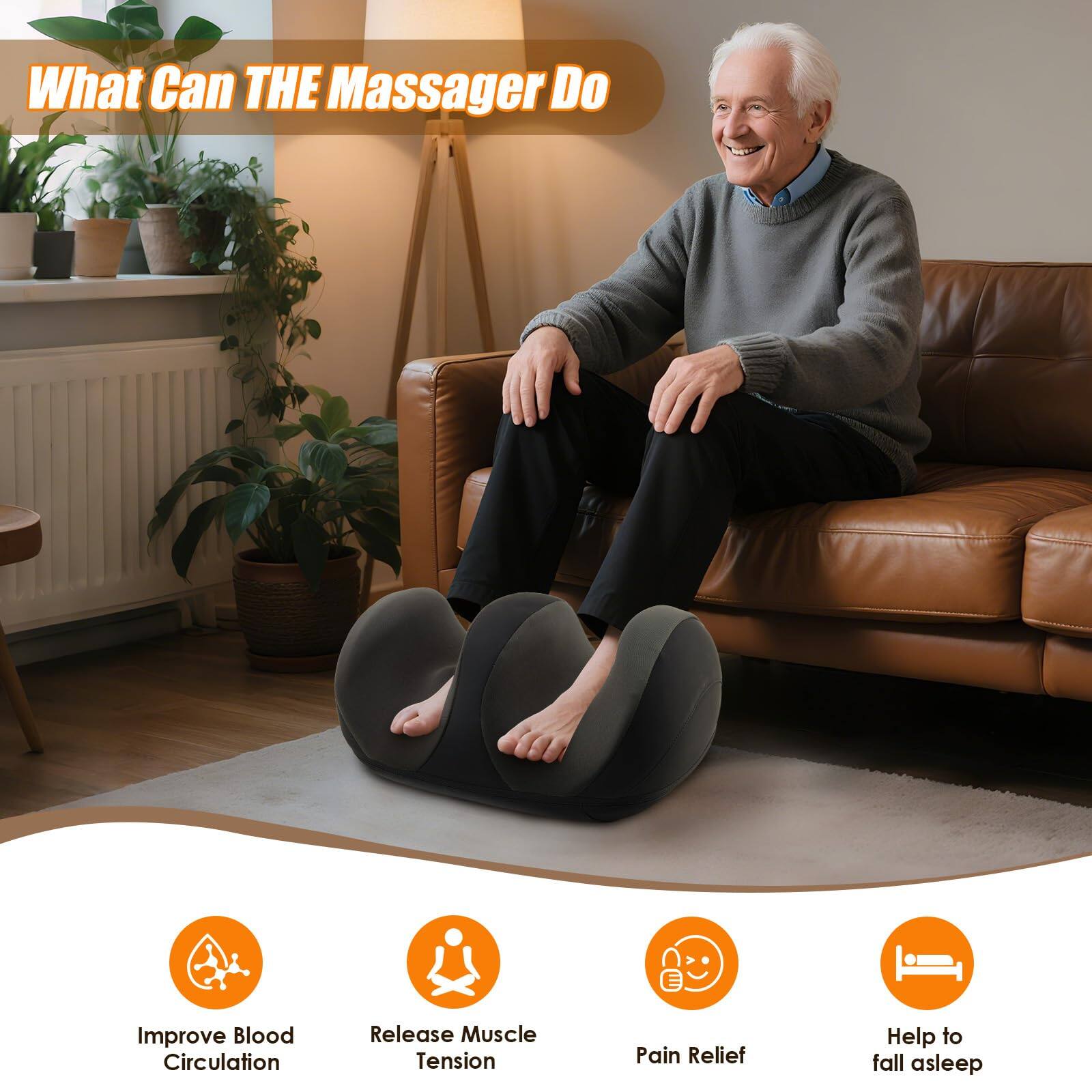 What Can THE Massager Do

- Improve Blood Circulation
- Release Muscle Tension
- Pain Relief
- Help to fall asleep