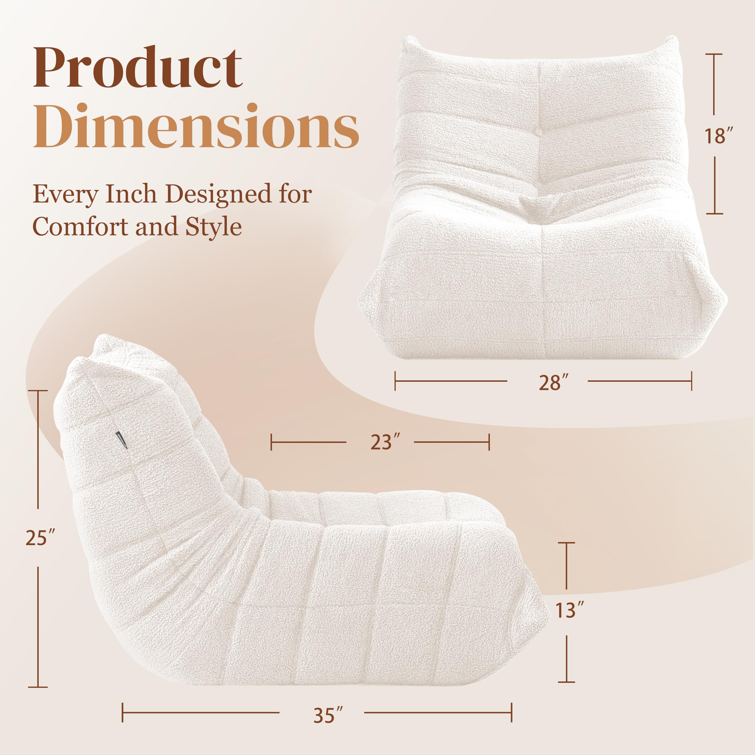 Product Dimensions

Every Inch Designed for Comfort and Style

- Length: 35"
- Width: 28"
- Height: 18"
- Depth: 25"
- Height (other side): 13"
- Width (other side): 23"