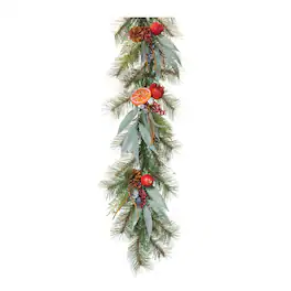 BreeBe - Festive Pine with Fruit Garland - White