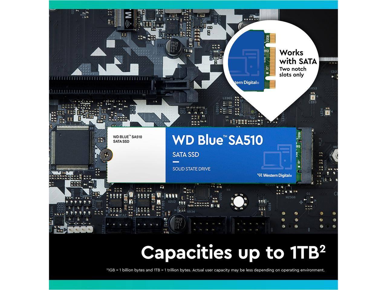 Western Digital WD Blue 500GB SA510 M.2 Internal Solid State Drive
