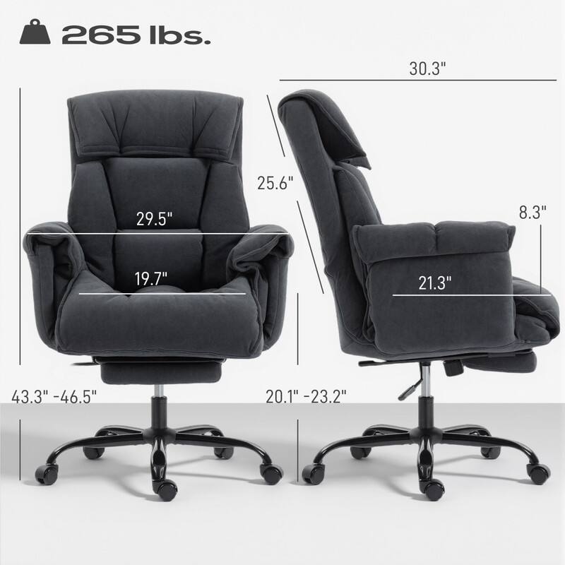 265 lbs.  
30.3"  
25.6"  
29.5"  
8.3"  
19.7"  
21.3"  
43.3" - 46.5"  
20.1" - 23.2"