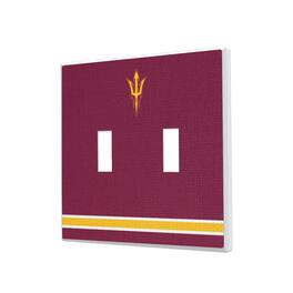 Keyscaper - Arizona State Sun Devils Stripe Design Double Toggle Light Switch Plate - Multicolor