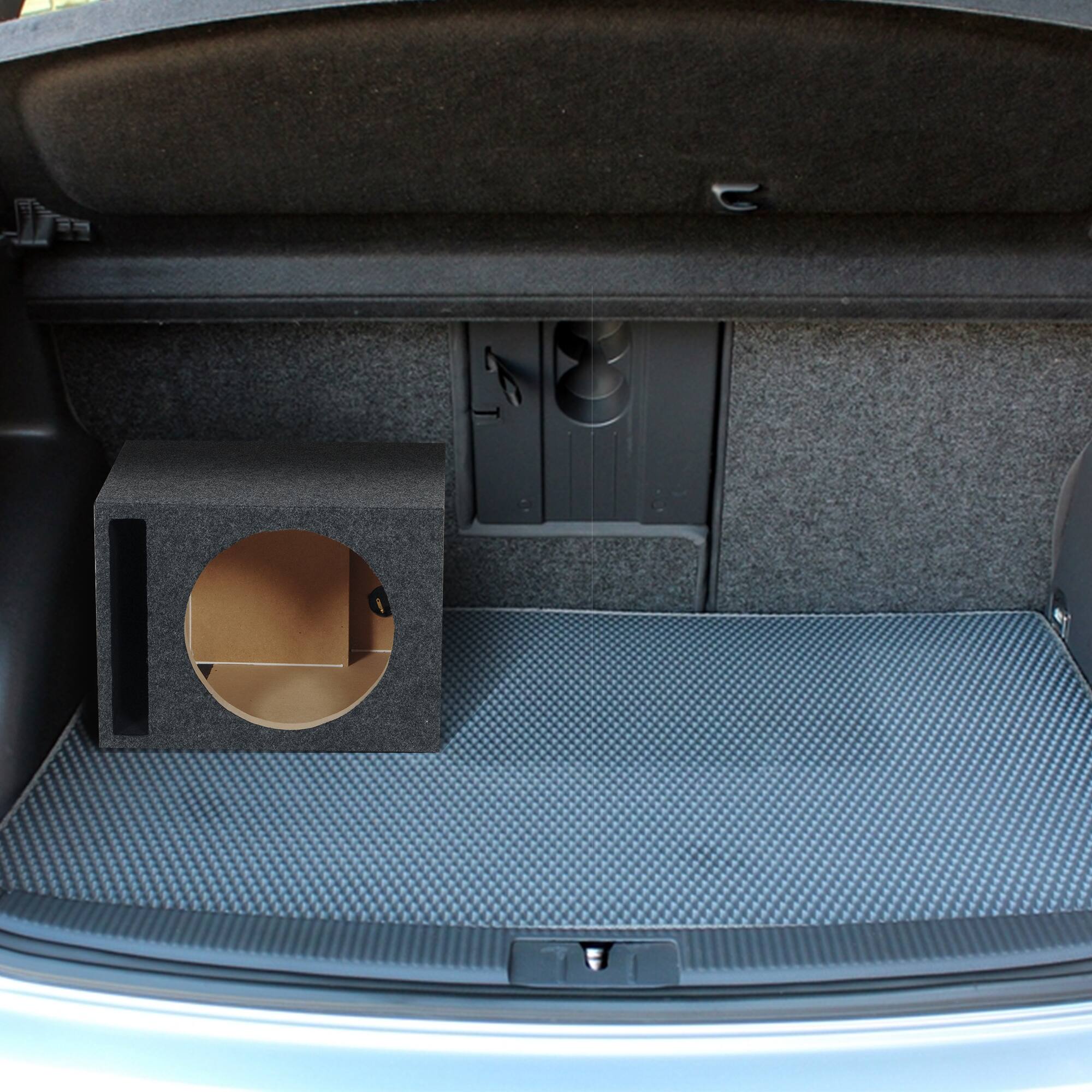 Alt View 4. QPower - Q Power 10" Heavy-Duty Single Vented Vehicle Subwoofer Enclosure Woofer Box - Gray.