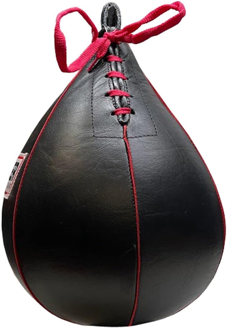 Alt View 1. Amber Sporting Goods - Genuine Leather Speed Bag for Boxing, MMA & Muay Thai, Heavy-Duty, Fast Rebound Training Ball - Black.