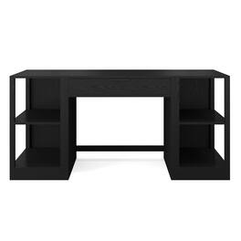 Martha Stewart - Kayden Modular Single-Drawer Desk & Dual 2 Tier Shelves - Black