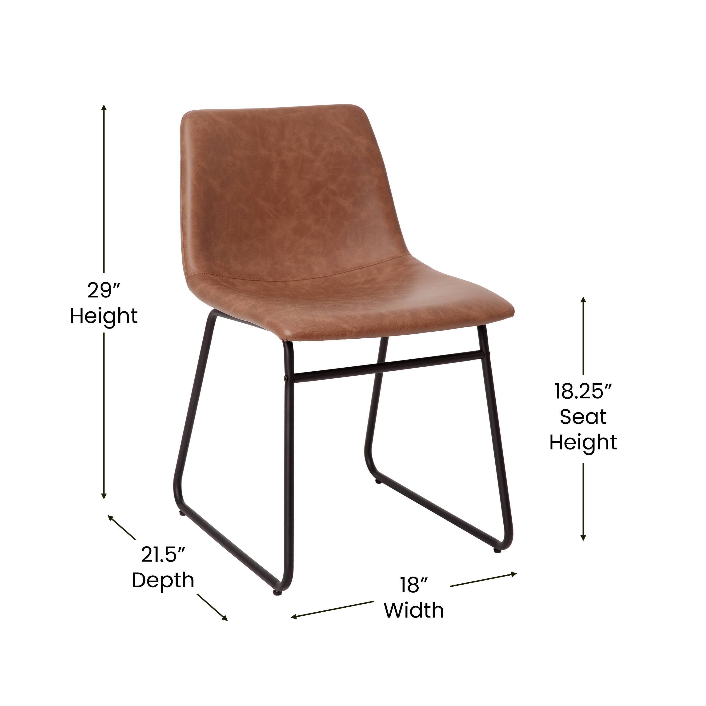 29" Height  
18.25" Seat Height  
21.5" Depth  
18" Width