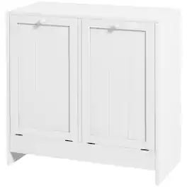 Kleankin - Laundry Storage Cabinet with 2 Compartment Hampers - White