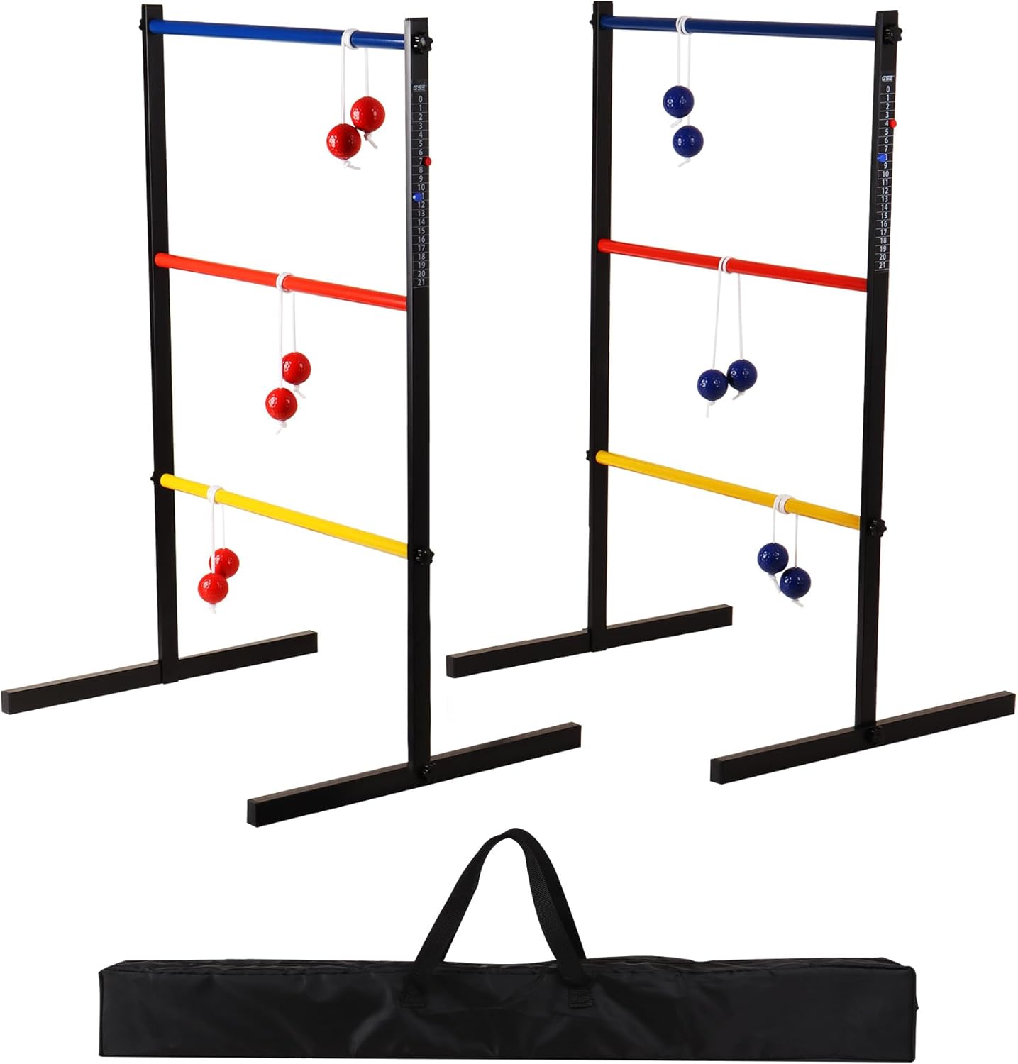 Front. GSE Games & Sports Expert - Quality Metal Ladder Ball Toss Game Set with Ladder Bolas & Carrying Case.
