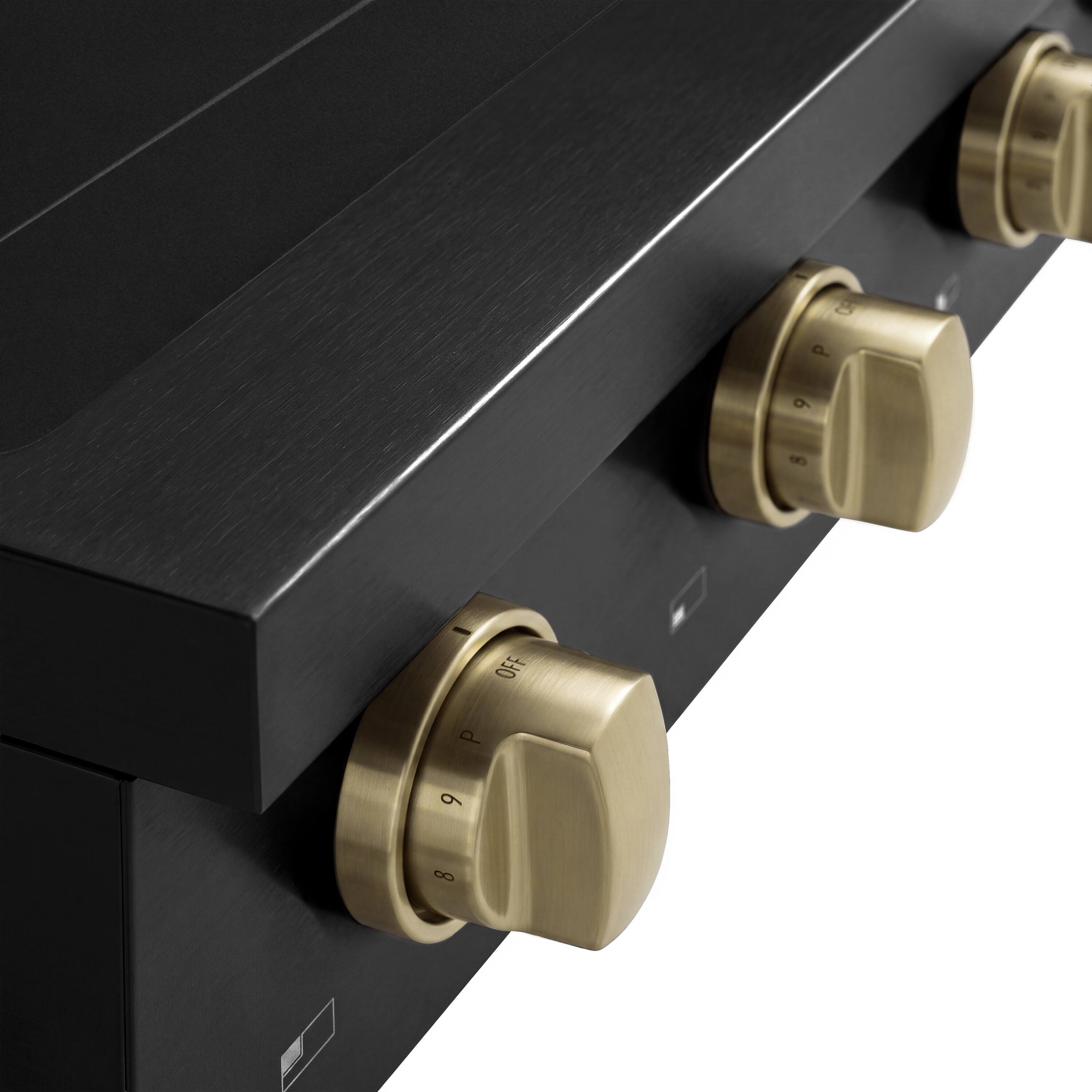 Alt View 10. ZLINE - Autograph 30 in. Paramount Built-in Induction Rangetop with 4 Element Cooktop in Black Steel & Champagne Bronze Accents - Black Stainless Steel.