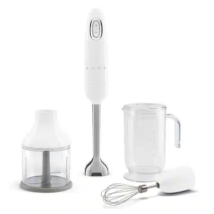 Front. SMEG - HBF03 Hand Blender with Accessories - White.