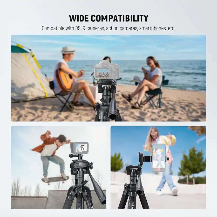 Neewer 70" 2 In 1 Tripod/Monopod, 3 Way Pan Head, Aluminum, W/ Bag