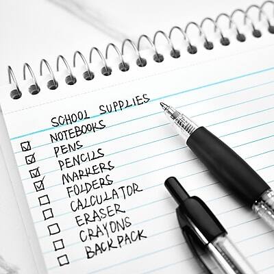 SCHOOL SUPPLIES  
- NOTEBOOKS  
- PENS  
- PENCILS  
- MARKERS  
- FOLDERS  
- CALCULATOR  
- ERASER  
- CRAYONS  
- BACKPACK