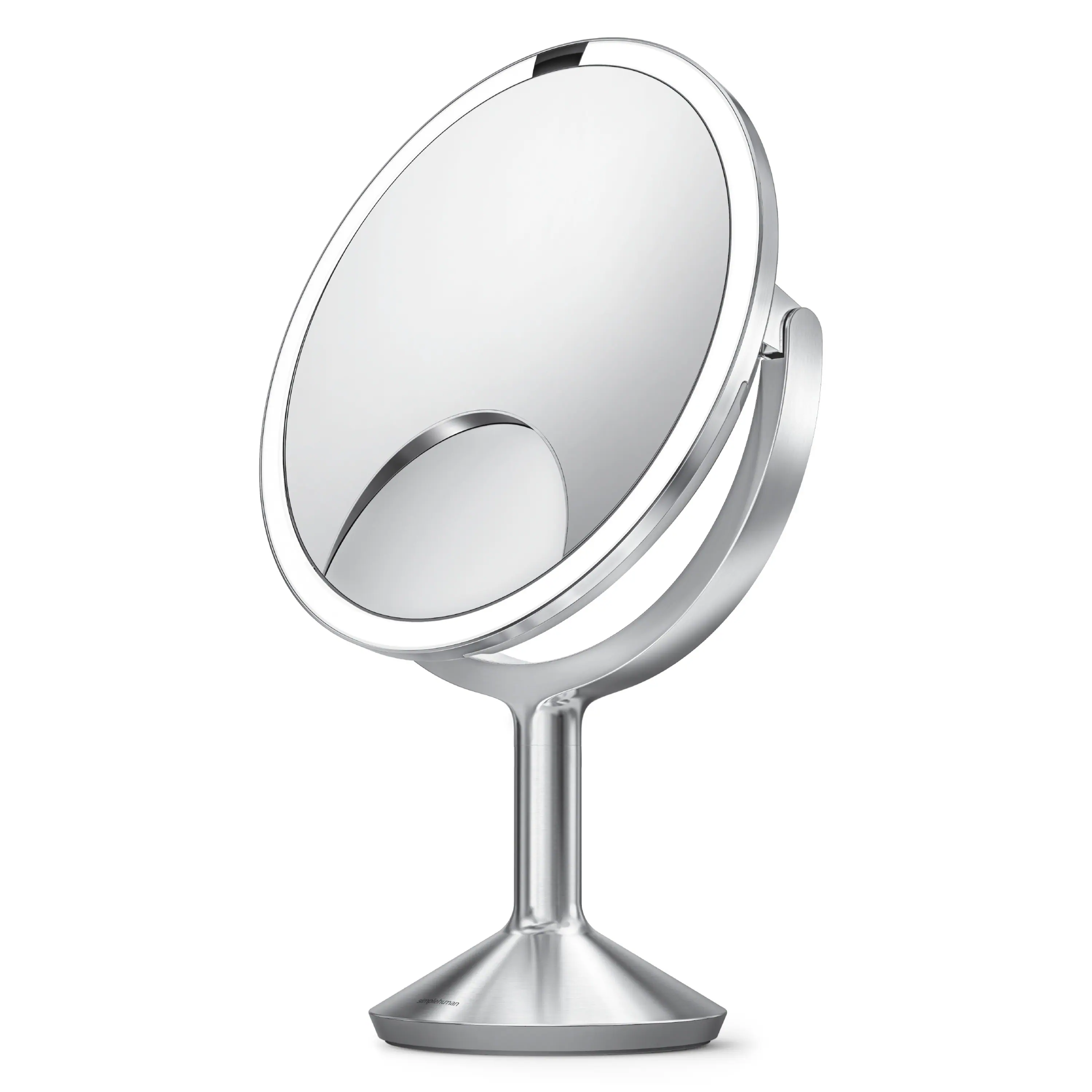 Alt View 1. simplehuman - sensor mirror trio max, brushed stainless steel - Brushed.