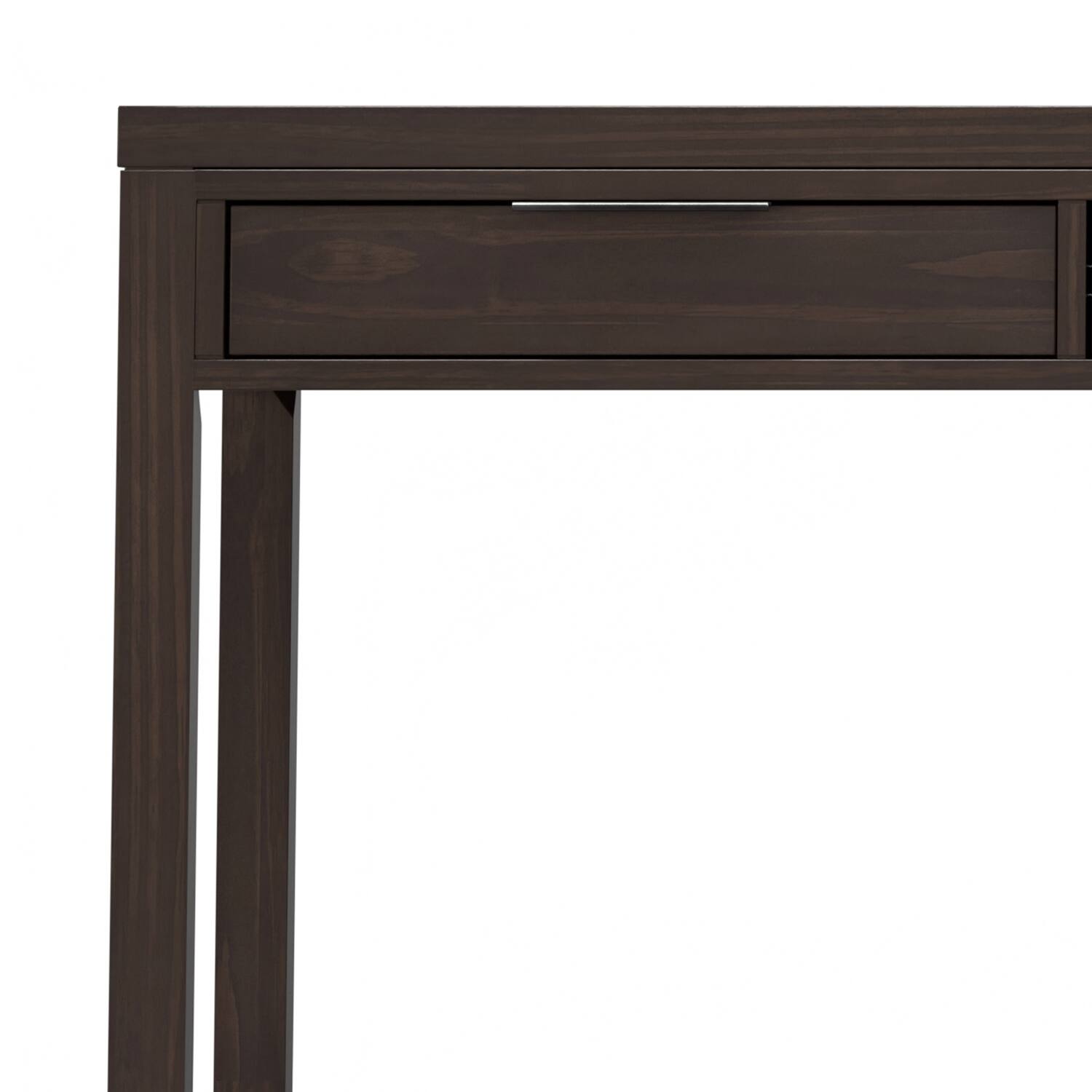 Alt View 7. Simpli Home - Hollander SOLID WOOD Contemporary Modern 72 inch Wide Wide Desk in Warm Walnut Brown - Warm Walnut Brown.
